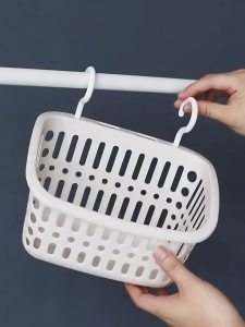 ตะกร้าแขวน ตะกร้าอาบน้ำอเนกประสงค์ กันน้ําประหยัดพื้นที่ วางซ้อนกันได้ ตะกร้าพลาสติก เหมาะสำหรับห้องน้ำ ห้องครัว ห้องนอน