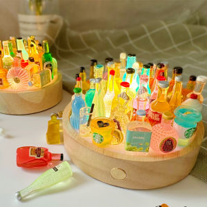 Creative round DIY Mini Wine Bottle Small Night Lamp Bar Luminous Base Decoration for Boys and Girls Couples Birthday Present