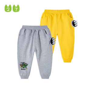 Pure Cotton Dinosaur Patterned Kids Sports Pants Casual Loose Fit Long Trousers for Boys Spring Autumn Seasonal Wear