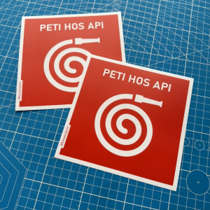 Fire Hose Reel. Premium Sticker Sign Notice Signage. Hos Api.