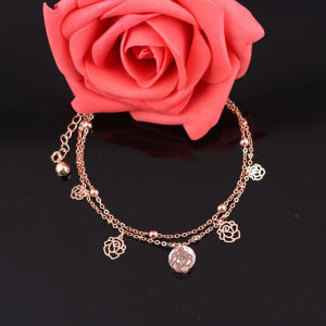 Womens Double Layer Bell Rose Petal Pearl Cross Foot Chain Jewelry Crossbody Accessory Fashionable Korean Style Foot Bracelet