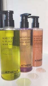 Athena Brightening Moisturizing & Exfoliating Body Wash Combo Set – Smooth Hydrated & Radiant Skin