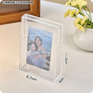 Double Layer Acrylic Photo Frame Stand Small Card Display Brick Three Inch Instant Camera DIY Desktop Display Ornament Card Holder