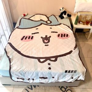 Creative Cartoon Alien Little Eight Summer Cooling Blanket Children Students Nap Blanket Car Cover Blanket Gift Polyester Fiber
