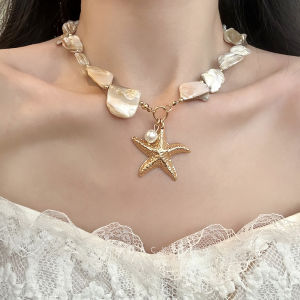 สร้อยคอสีทองคำทรงเรือใบและดาวน้ำหนักเบาสำหรับผู้หญิง สร้อยคอแบบมีโซ่กระดูกไหปลาร้าที่ไม่ซ้ำใคร เครื่องประดับแฟชั่น