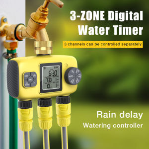 3-Outlet Automatic Water Timer Garden Irrigation Watering System Independent Control Sprinkler Programmer Tools