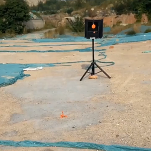 เป้าพลิก สีส้ม 4 หัว ขนาด 11x11 ซม. สำหรับวางพื้น รหัส HT-686 ส่งจากไทย