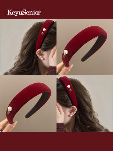 Mũi Cao Đỏ Nhung Cao Cấp Mới 2025 Mũi Cao Nhung Đỏ Nữ Cao Cấp Giáng Sinh Phụ Kiện Tóc Phong Cách Cổ Điển