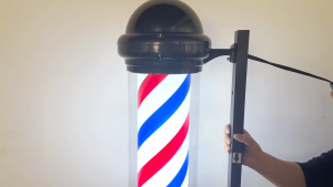COD Barber Shop Pole Lamp 70/90cm Rotating LED Waterproof 220V Wall Mount Hair Salon Light