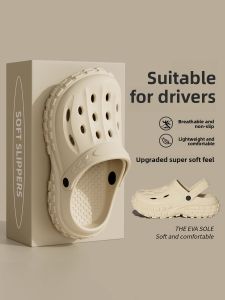 Mens Thick Bottom Clog Shoes Summer Anti-Odor Anti-Slip Heightening EVA Slippers Outdoor Wearable Slip-On Comfortable Home Slippers
