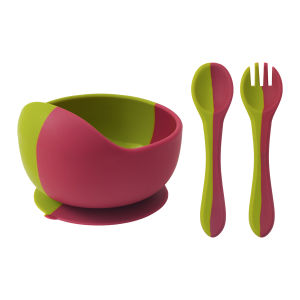 Color Kids Baby Silicone Feeding Bowl Set Toddler Waterproof Spoon Feeding Training Sets For Kids BPA Free Sucker Bowl Tableware