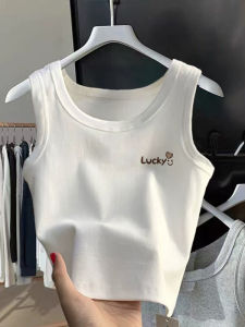 Áo Ba Lỗ Cotton Nguyên Chất Mùa Hè 2025 Áo Ba Lỗ Không Tay Ngắn Cho Nữ Áo Khoác Ngoài Áo Ba Lỗ Tay Ngắn Áo Ba Lỗ in Chữ Mỹ