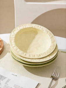 MODERN SWEETHOME | Elegant Deep Pasta Straw Hat Design Ceramic Plate