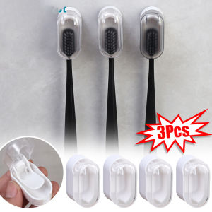 1/3Pcs Wall-Mounted Automatic Flip Toothbrush Holder with Lid Dustproof Waterproof Toothbrush Storage Rack