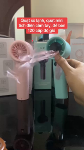 quạt tích điện mini cầm tay quạt sò lạnh 120 tốc độ gió to cảm giác mát lạnh tức thì M11