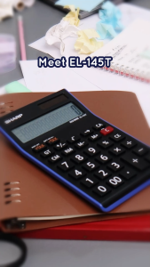 SHARP EL-145T 14-Digit Big Desktop Calculator with Tax & GT Function Dual Power Solar & Battery Big Display for Office School Business