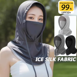 Sun Protection Hat Full Face Mask Hat For Men/Women Motorcycle UV Resistant Ice Silk Outdoor Breathability Cooling Sunscreen Cap