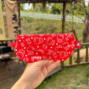 Handmade Cotton Fabric Eyeglasses Storage Bag Cute Kitty KT Sunglasses Organizer Bag Cartoon Style Zipper Closure Pouch