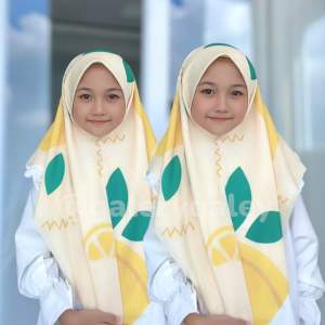 Voal Printing Instan Anak Motif Lemon / Hijab Instan Anak Motif Lucu