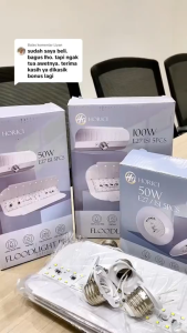 5PCS Lampu Jalan LED 50W / 100W Putih / PJU Bulat & Panjang / E27 / Kabel / IP66 Tahan Air / Sorot Outdoor Indoor