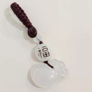 Lucky Money Bag Car Keychain Pendant Agate Quartz USB Drive Pendant Womens Coin Purse Hanging Decoration Mobile Phone Chain Rope