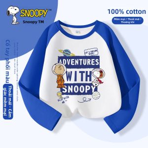 Snoopy | Áo Thun Dài Tay Lót Cotton Cho Bé Trai