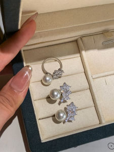 CAFFTI | Open Silver Diamond Wheat Ring For Women Luxury Design