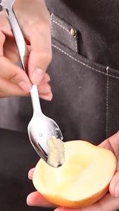 MONZA ช้อนสแตนเลสสองหัว ช้อนขูดผลไม้ ช้อนขนม ช้อนสแตนเลสขูดผลไม้ No.Y1592