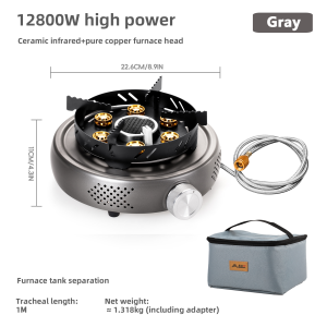 BISINNA | BISINNA Portable Camping Gas Stove 12800W High Power Windproof Split Burner With Adapter for Hiking Picnic BBQ Outdoor Cooking