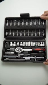 Kunci Socket Wrench 46 pcs 8-14mm Pas Socket Set 1/4 Car Repair Tool - G-10028