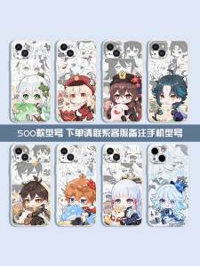 เคสโทรศัพท์มือถือ Genshin Impact Q Version สำหรับ Huawei iPhone Xiaomi ป้องกันรอยขีดข่วน ดีไซน์น่ารัก ด้านหลังนิ่ม