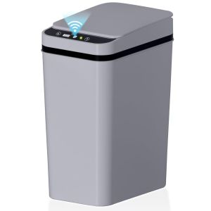 Bathroom Trash Can with Lid Automatic Touchless Garbage Can Small Motion Sensor Smart Trash Can Slim Waterproof Trash Bin