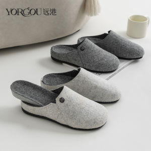 Dép Lười Cotton Pha Len Kiểu Nhật Cho Nam Giày Lười Trong Nhà Chống Trượt Mùa Xuân Thu Đế Ngoài Bằng PVC Giày Lười Thoải Mái