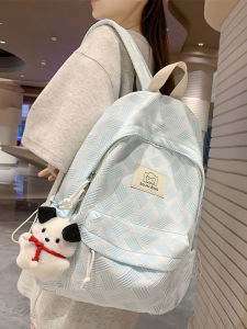 New 2025 Womens Backpack Double Shoulder Bag High School Junior High Student Japanese Style INS Small Backpack Nylon Material