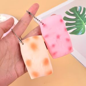 Simulated Squishy Rice Cake Squeeze Toy Lovely New Year Cake Soft Fidget Toys Cute Fast Rebound Decompression Toy Birthday Gift