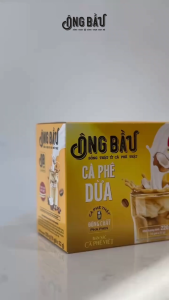 Cà Phê Dừa Hòa Tan Ông Bầu - Hộp 220g / 10 gói lẻ