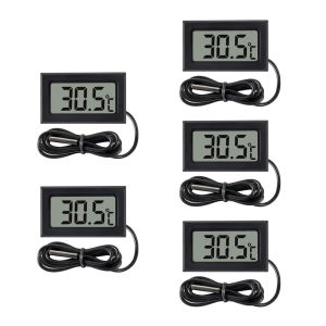 Mini LCD Digital Thermometer for Car Greenhouse Freezer Refrigerator Aquarium Monitoring with 1M Proof NTC Probe -20°C to 110°C