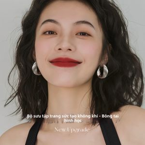 Bông Tai Hình Vòng Möbius Phong Cách Hồng Kông Bạc 925