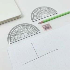 FH-A108 Busur Derajat Plastik Transparan Plastic Protractor 180 Derajat / Penggaris 180 Half Circle