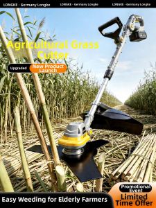 LONGKE | Powerful Lithium-Ion Electric Grass Cutter Home Use