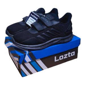 LOZTA Sepatu Sekolah Anak Tk Sd Sol Karet Lentur Anti Slip BLACK 01 Series