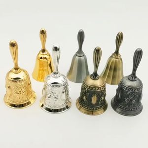【TIANXIN MALL】 Retro Metal Hand Bell School Hand Bell Dishes Serving Bell Lucky Loud Call Meditation Hand Bell Bruiloft Craft Decoratie