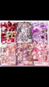 ByKiddos - Set Aksesories Rambut Anak Isi 18 PCS / Satu Set Jepit Dan Ikat Rambut Anak Import Motif Lucu