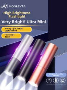 MONLEYTA | Mini Portable Rechargeable LED Flashlight Super Bright Long-Range Childrens Eye Protection Small Outdoor Lighting Torch