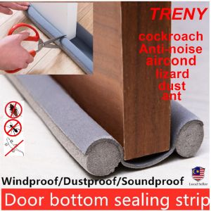 TRENY 95cm Flexible Door Gap Bottom Seal Soundproof Wind Dust Blocker Doorstop Sealing Strip Foam Guard PENUTUP BAWAH PINTU门缝底密封隔音条 (Brown / Grey / Black Color)