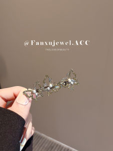 Pearl Butterfly Hairpin Womens Rare Design Side Clip Bangs Hairpin Duckbill Clip High-end Feeling Hair Card