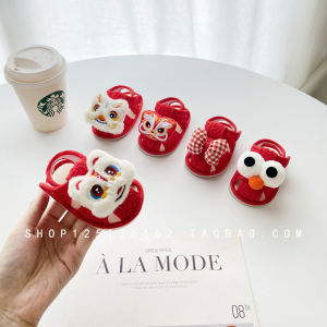 Đỏ Em Bé Dép Xăng Đan Mùa Hè Mềm Đáy Học Tập Đi Bộ Bé Trai Bé Gái Celebratory Slip-on Giày Tập Đi Cho Bé Lưới Đế Cao Su Chống Trơn Trượt