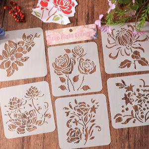 Floral Decorative Hollow Pattern Painting Stick Art Supplies for Primary School Students Drawing And Painting Tools