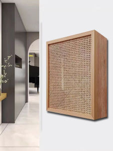 Thickened Rattan Meter Box Decorative Painting Solid Wood Fire Box Shielding Box New Chinese Fire Hydrant Electric Brake Beautifying Cover
