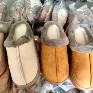 Rogue rabbit Indoor home for women soft suede cotton velvet slippers with thick non slip sole